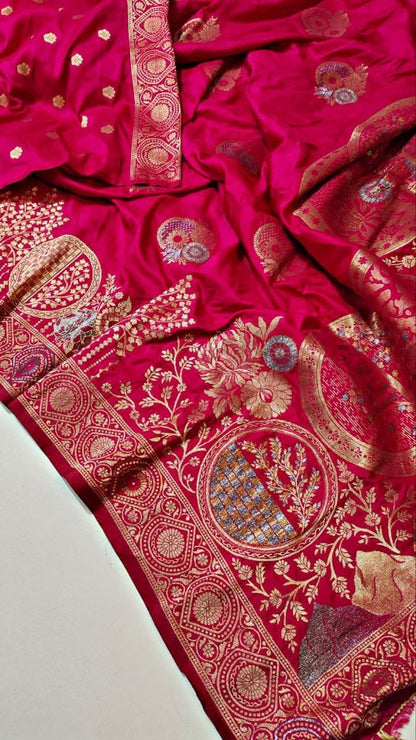 Komal Vol-1 Pure Banarasi Khadi Georgette Silk Zari Weaving Saree