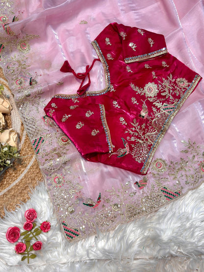 Zimmy Choo Silk Embroidery Saree with Heavy Border