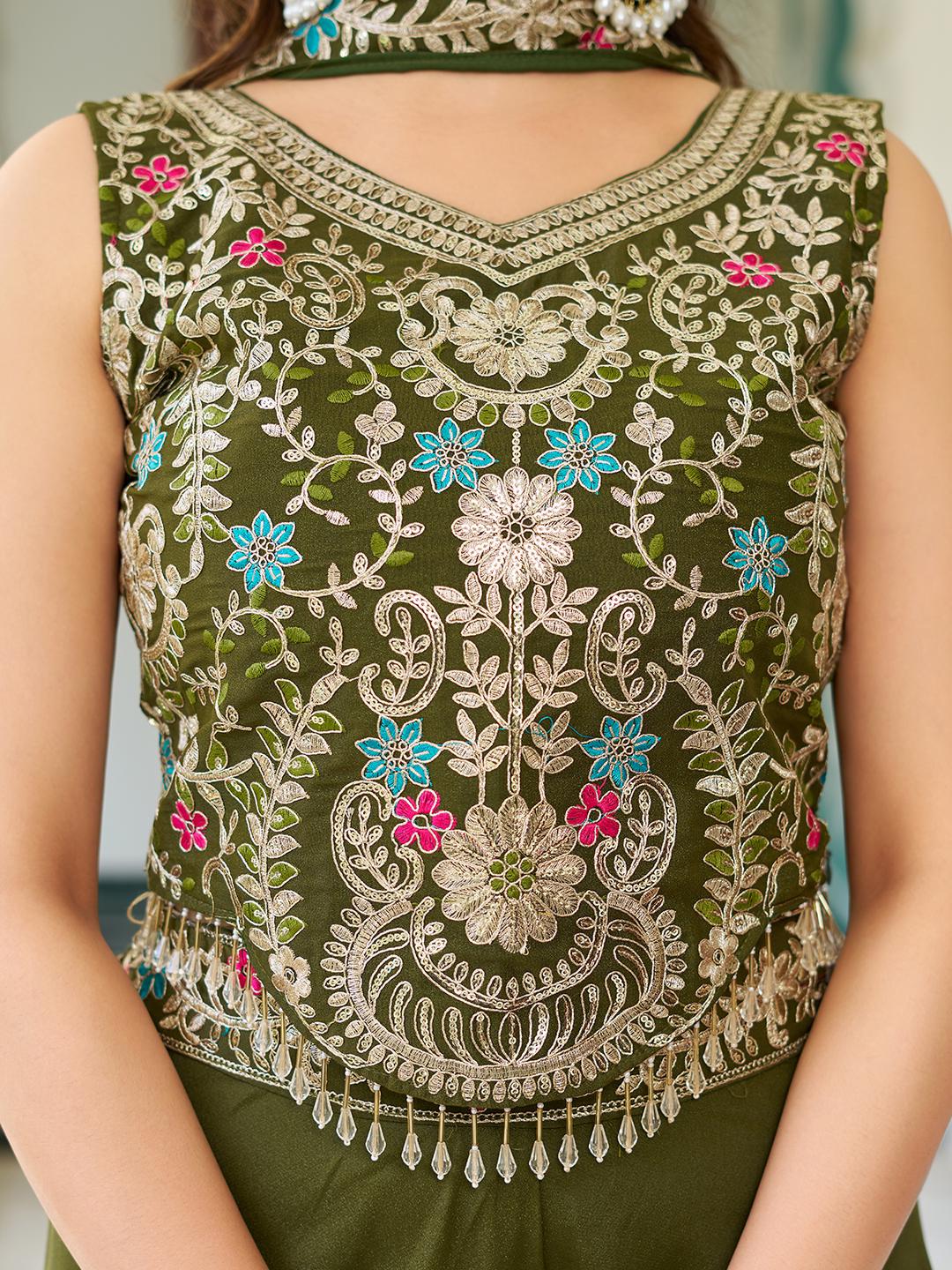 Designer Georgette Blouse Plazzo Set