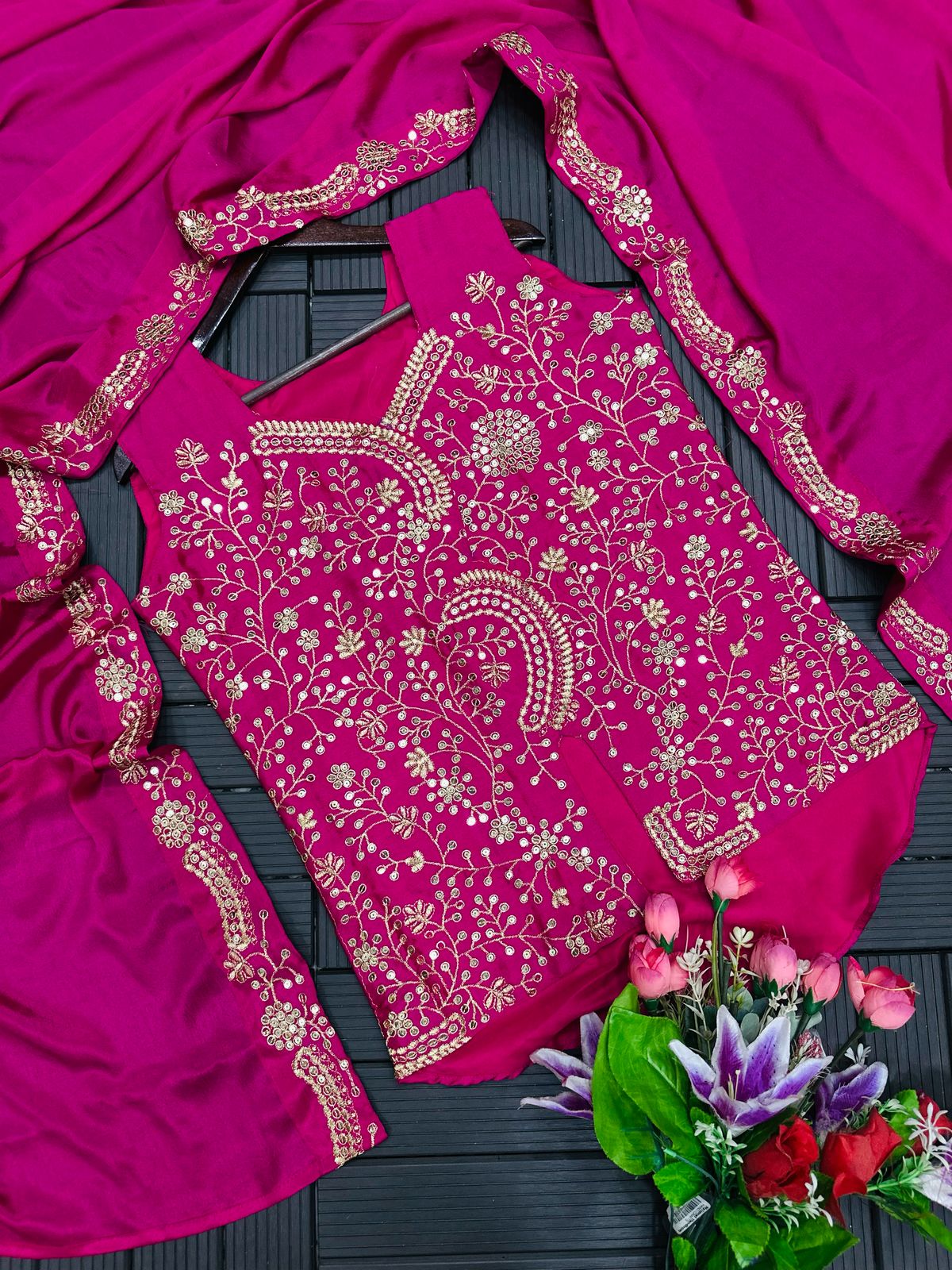 Designer Jacket Palazzo Set with Dupatta