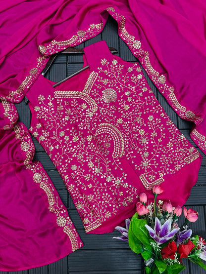 Designer Jacket Palazzo Set with Dupatta