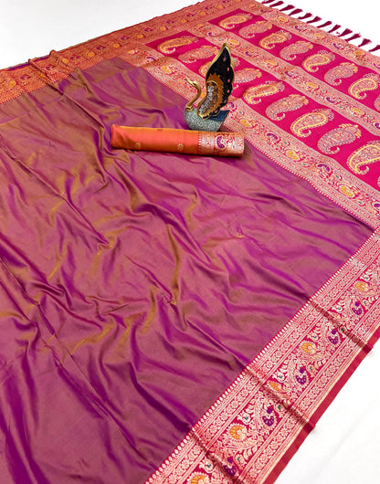 Premium Gala Silk Saree with Meenakari Zari Pallu & Contrast Designer Border
