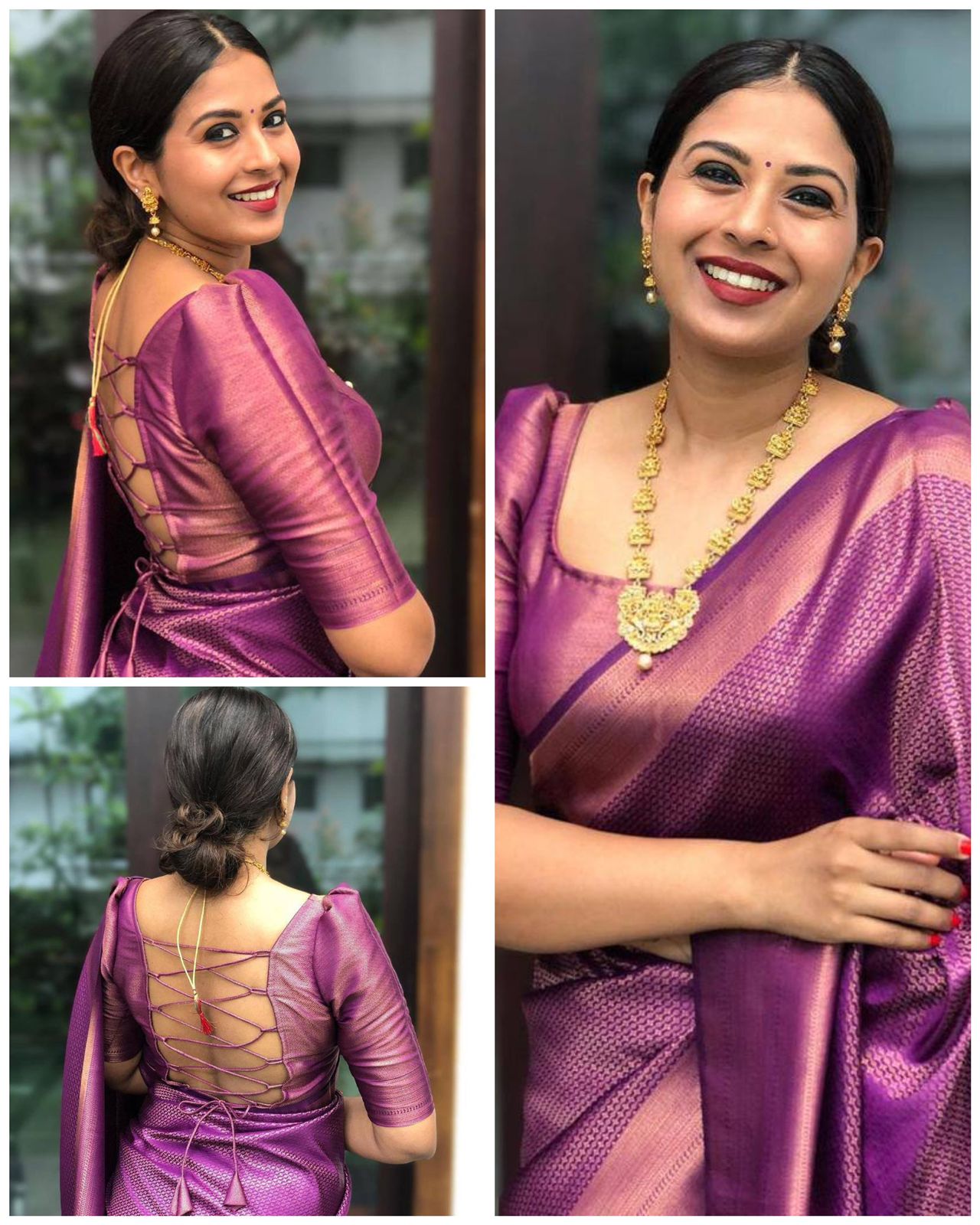Purple Silk Saree