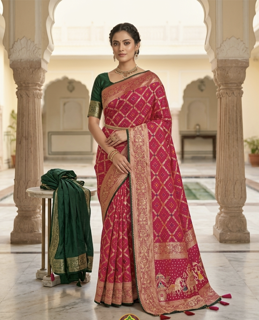 Royal Dolla Silk Saree with Meena & Zari Weaving – Traditional Wedding Collection