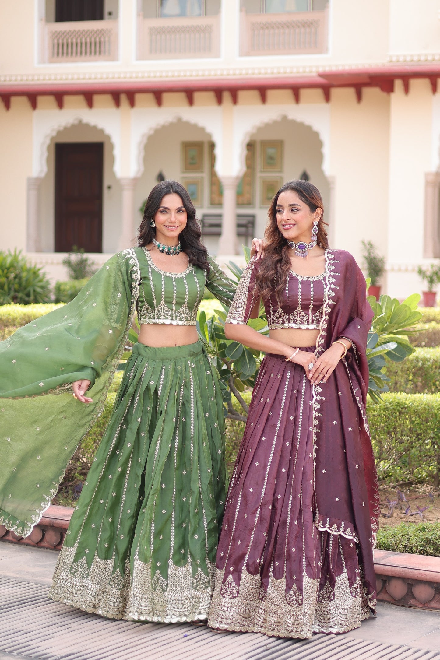 Gold Crush Embroidered Lehenga Choli Set