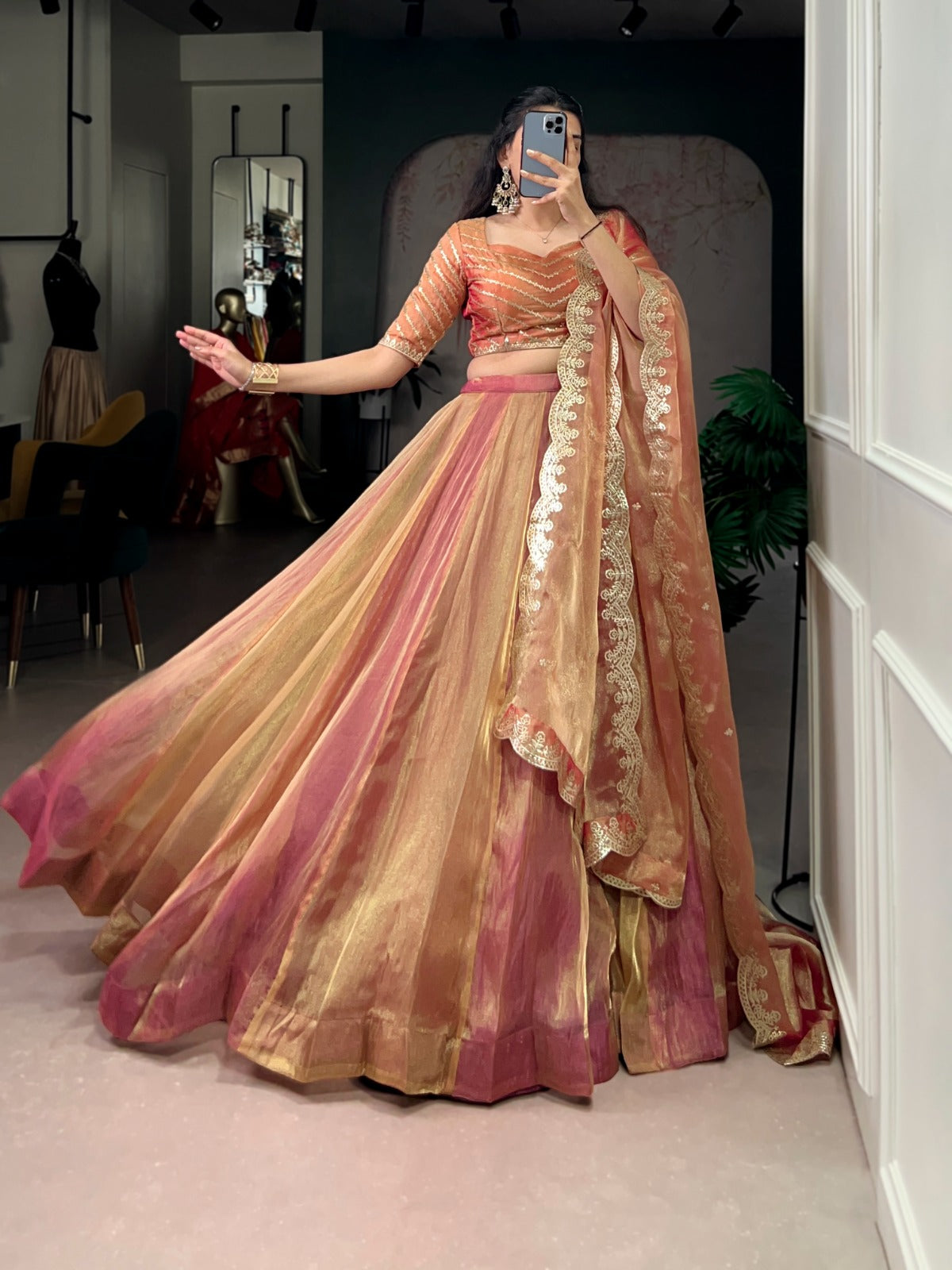 Women's Carika Silk Lehenga Choli with Embroidered Dupatta – Festive & Wedding Wear