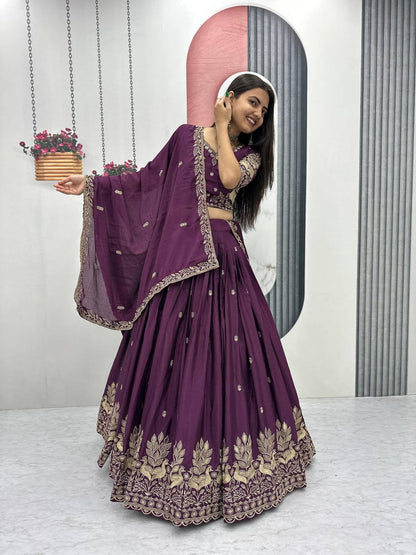 Festival Wear Chinon Lehenga Choli Set