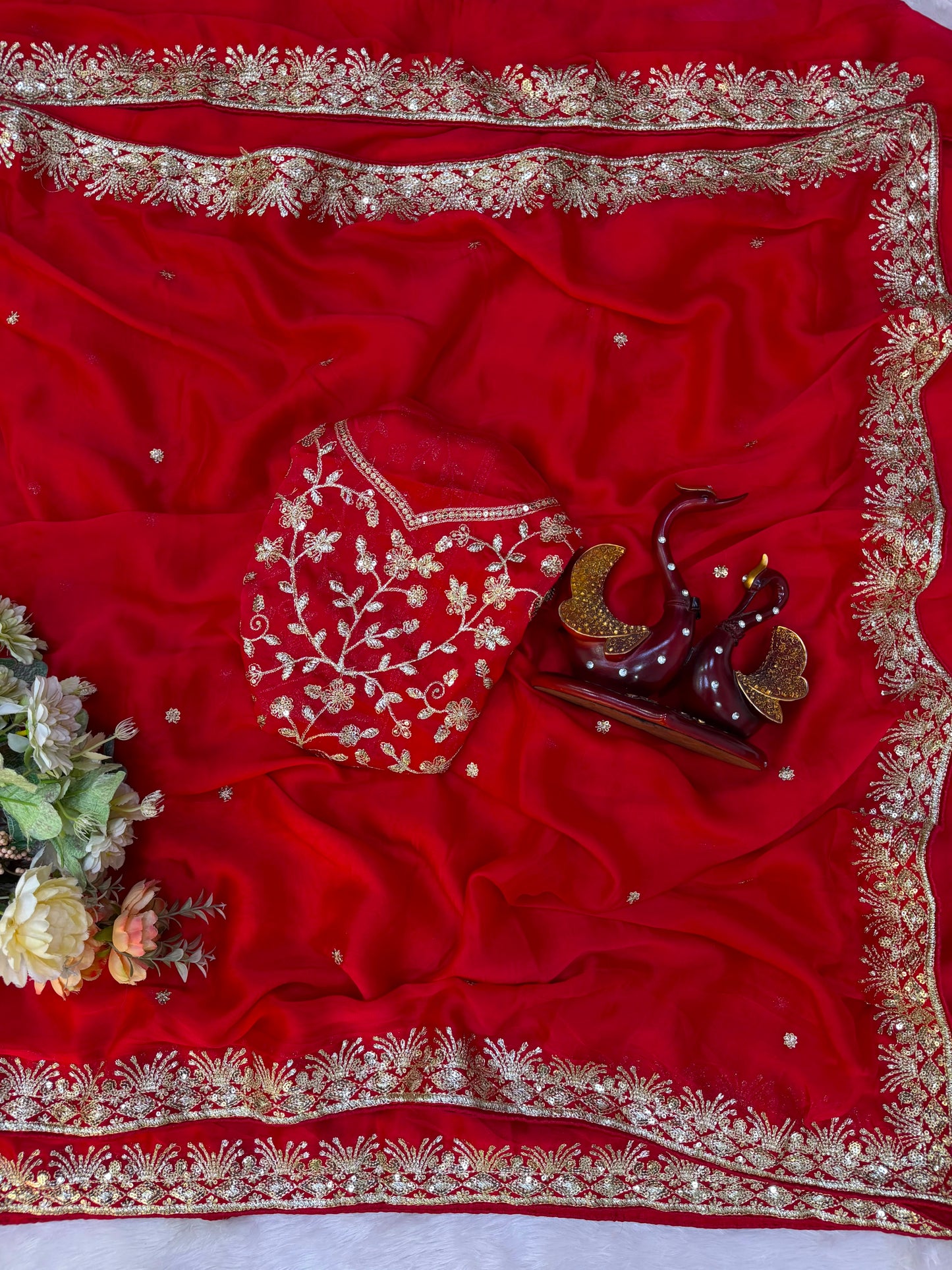Premium Rangoli Silk Sequence Embroidery Saree