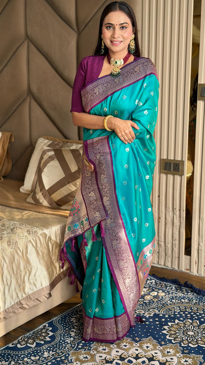 Paithani Silk Peacock Border Saree
