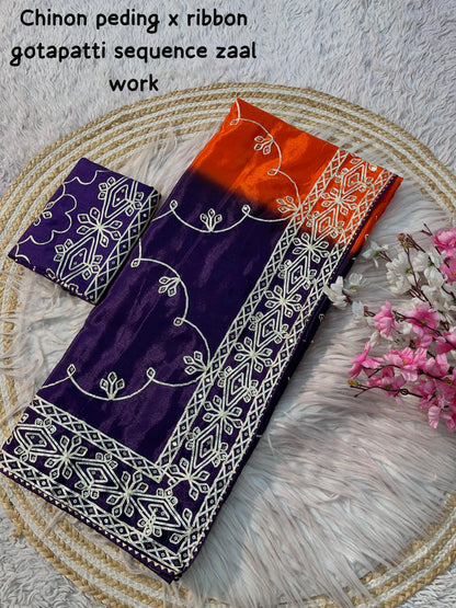 New Latest Arrivals – Premium Chinon Pedding Saree Collection