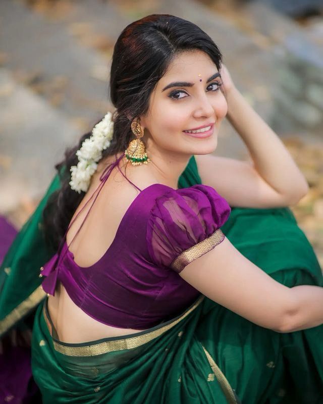 Green Chiffon Saree