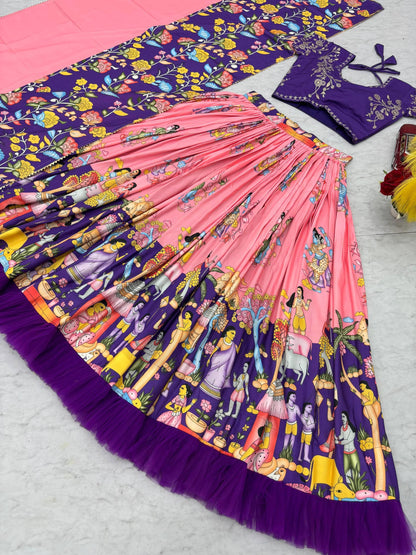 Kalamkari Print Cotton Lehenga Choli