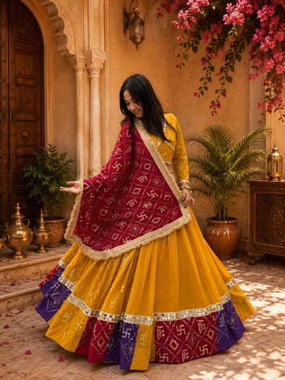 Navratri Special Heavy Embroidery Lehenga Choli Set