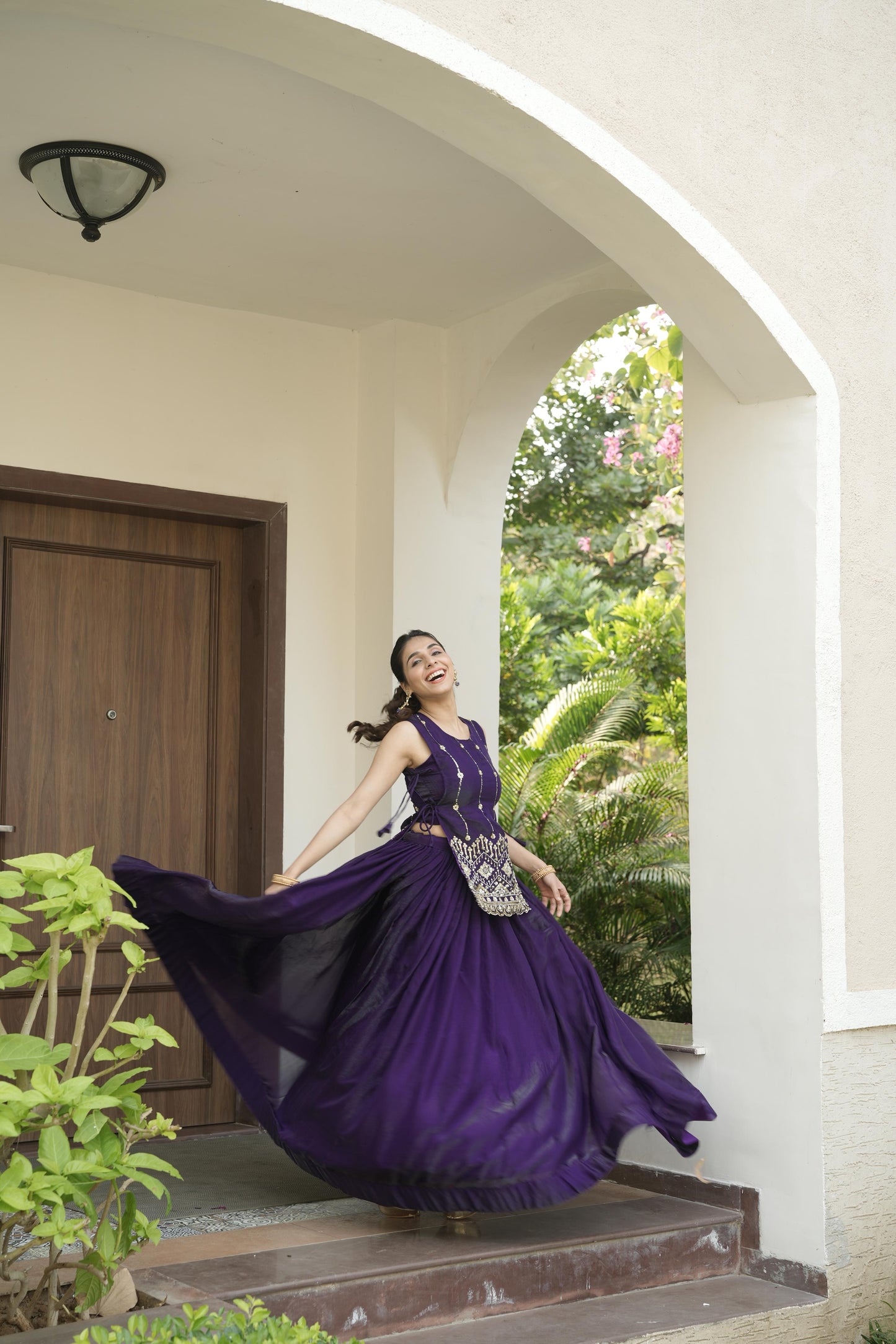 Designer Fendy Lehenga With Beads Work Koti Jacket And Stitched Blouse Set