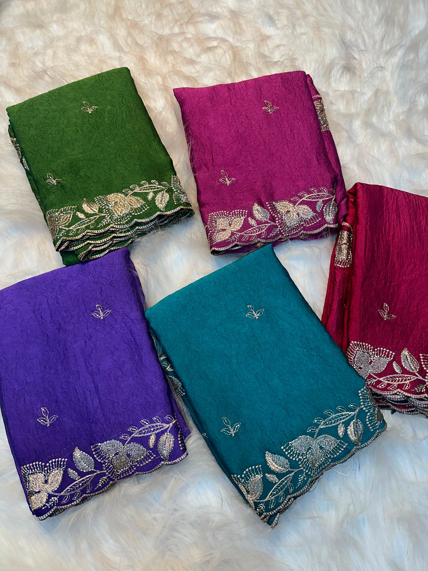 Soft Rangoli Crush Silk Saree with Heavy Sequence & Bits Embroidery | Party Wear Designer Saree