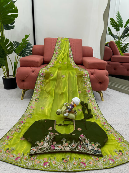 Designer Jimmy Choo Silk Saree with Thread & Sequence Work Blouse