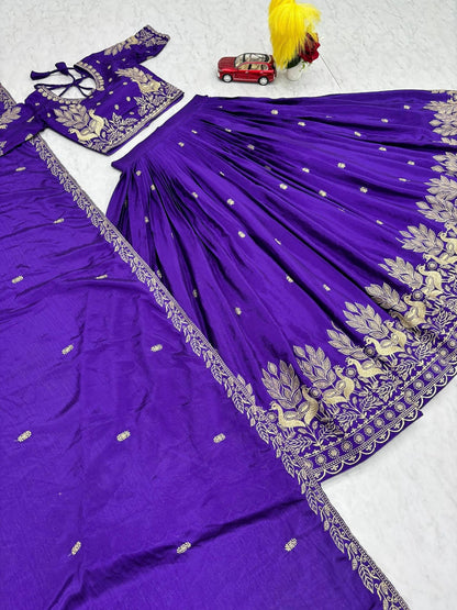 Festival Wear Chinon Lehenga Choli Set