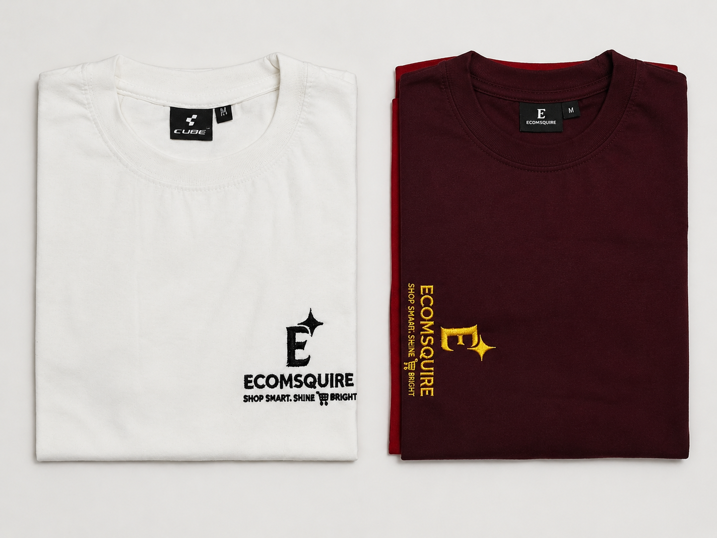 Ecomsquire Premium Maroon Crew Neck T-Shirt | Luxury Everyday Essential