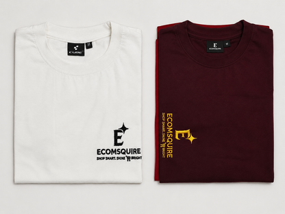 Ecomsquire Premium Maroon Crew Neck T-Shirt | Luxury Everyday Essential