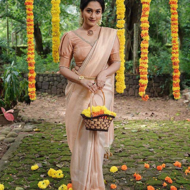 Peach Silk Saree