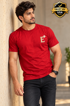 EcomSquire Premium 100% Pure Cotton Red T-Shirt with Golden Logo | Trusted by Customers Across the USA