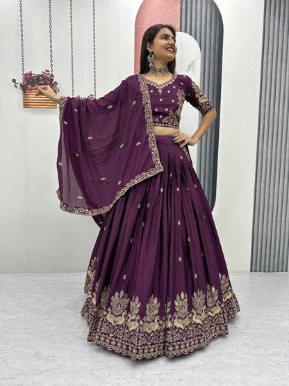 Festival Wear Chinon Lehenga Choli Set
