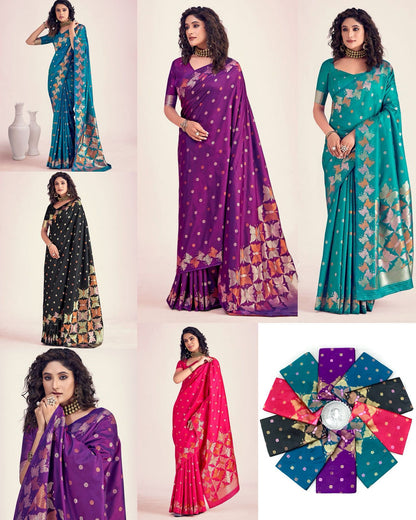 Rani Pink Butterfly Printed Silk Look Saree