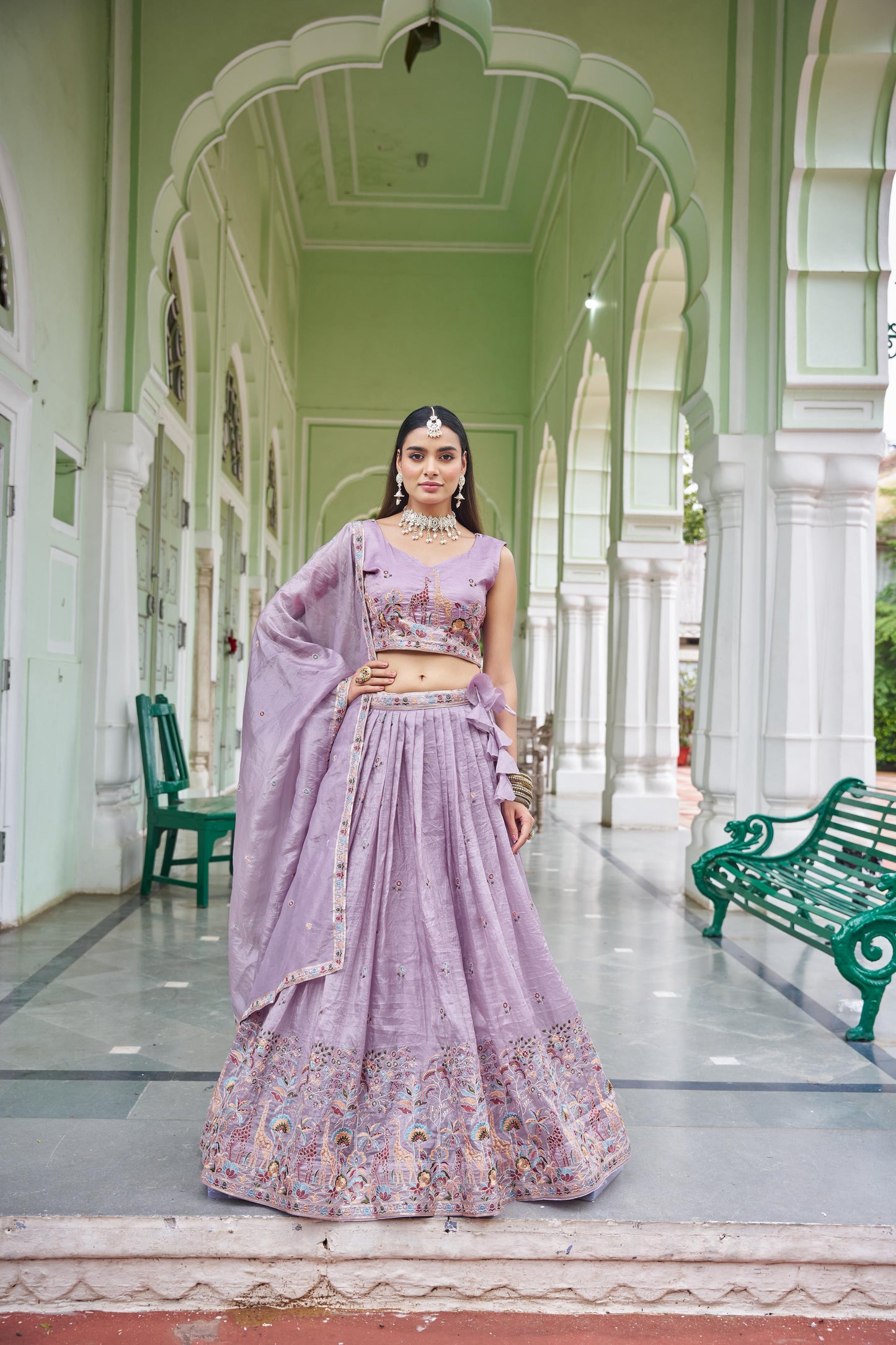 Gold Crush Embroidered Lehenga Set