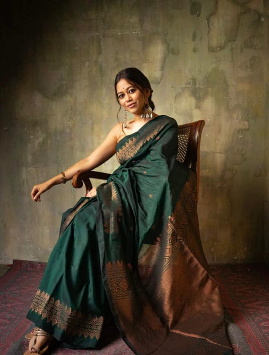 Green Zari Border Saree