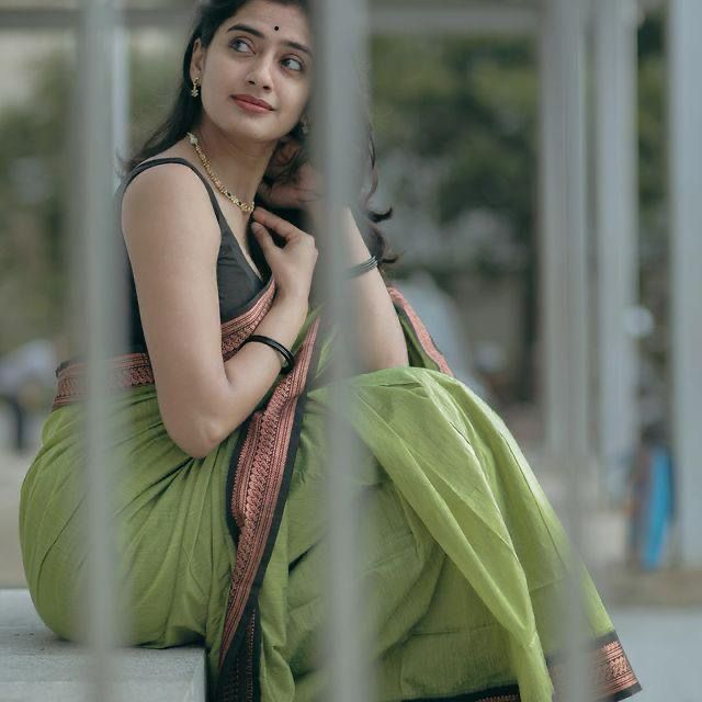 Green Border Saree
