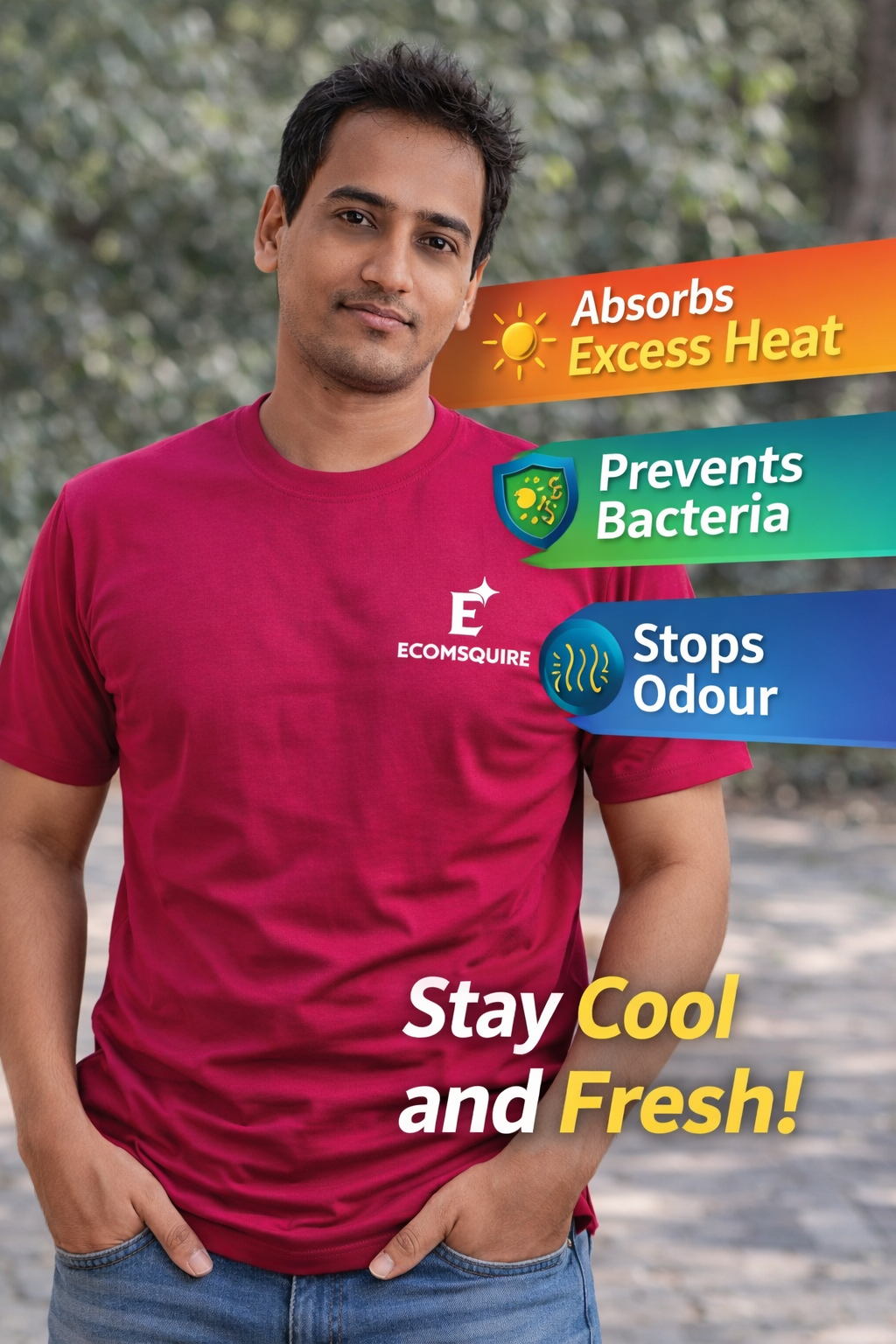 ECOMSQUIRE Premium Comfort Maroon T-Shirt