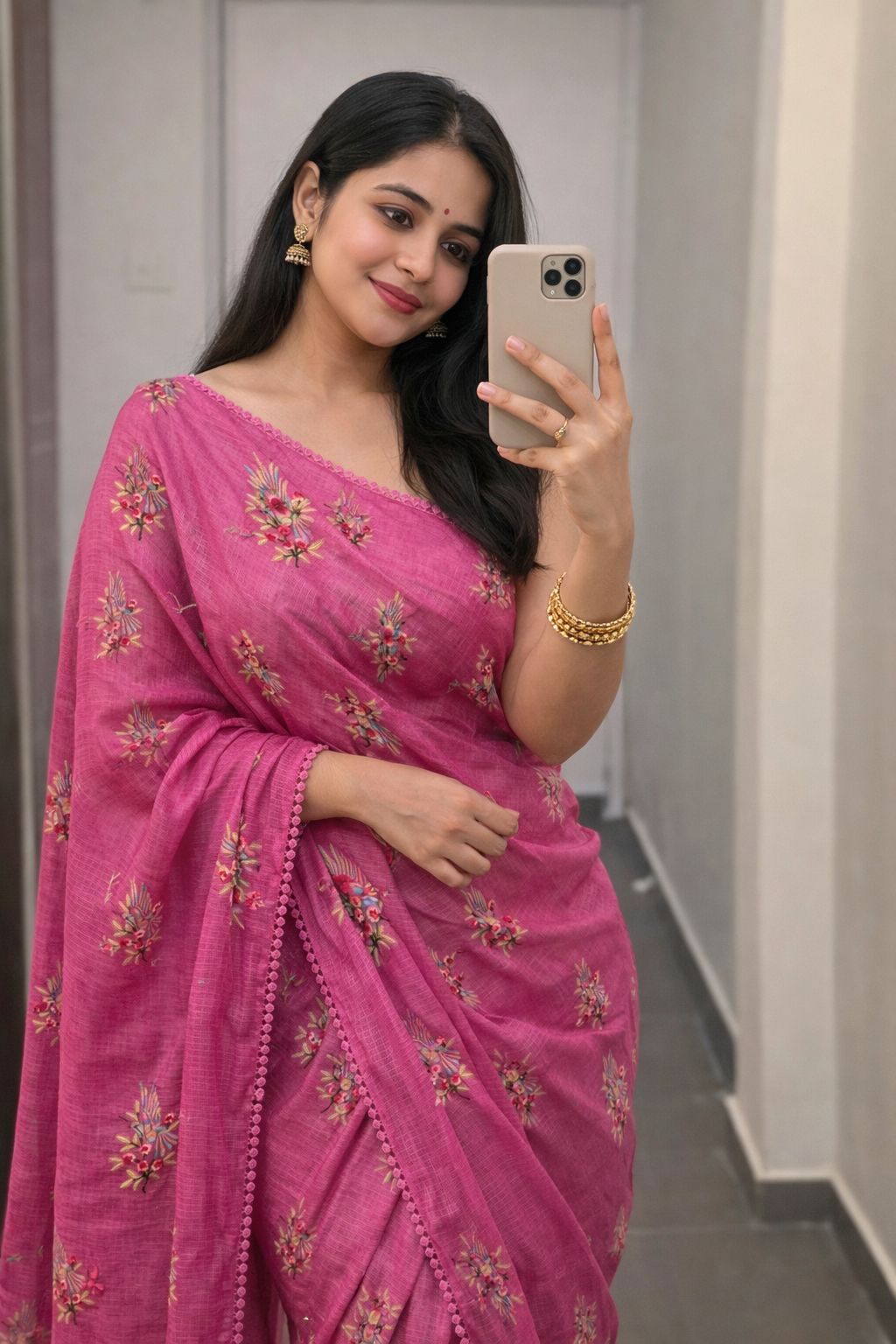 Soft Kota Doriya Embroidery Saree