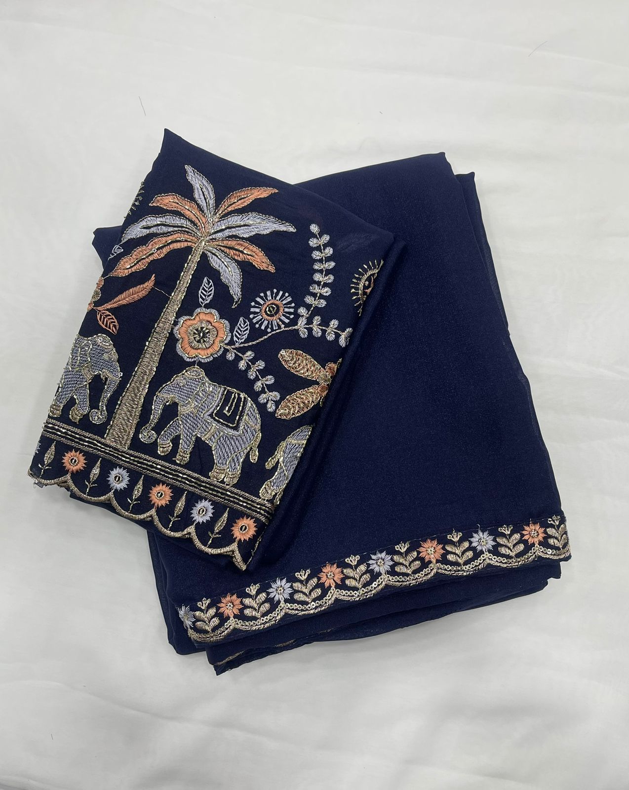 Best Selling Star Georgette Embroidery Saree Collection