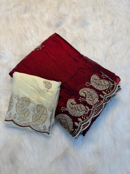 Soft Space Silk Saree With Zari & Sequins Work | Premium Designer Party Wear Saree