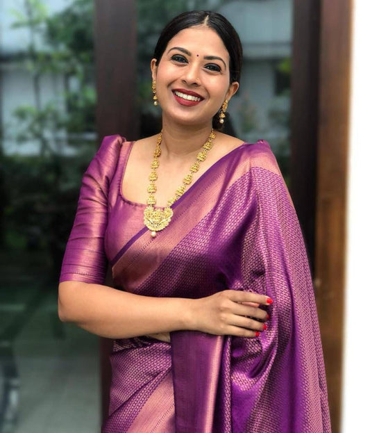 Purple Silk Saree