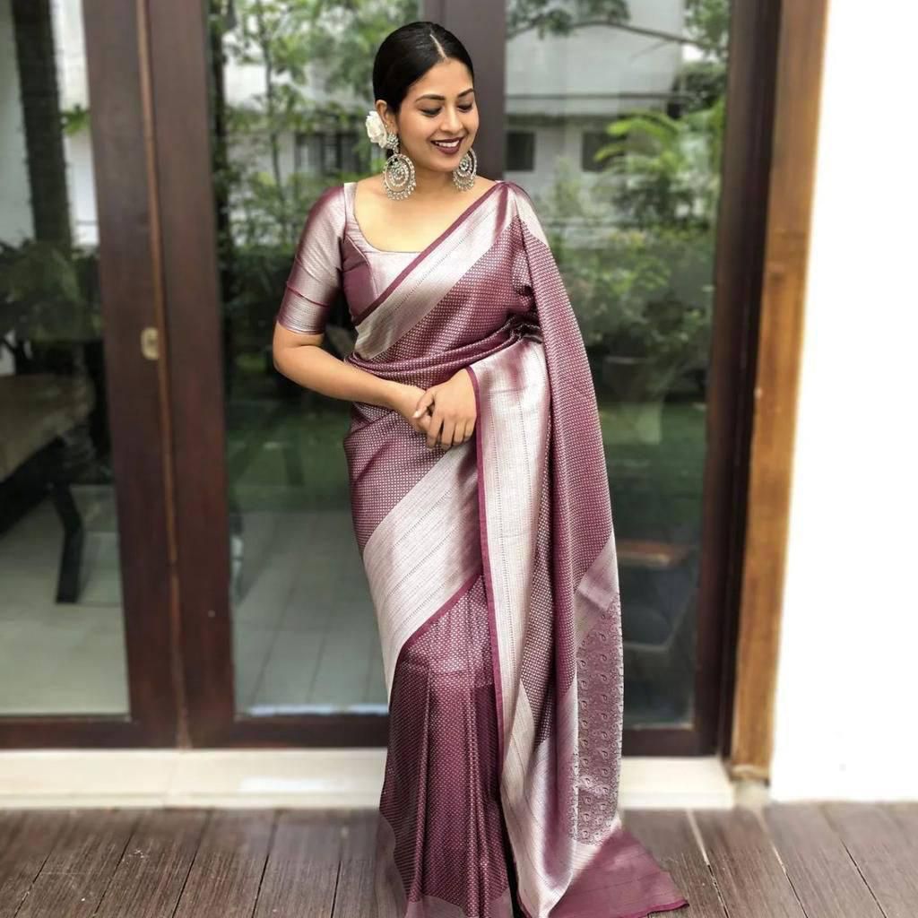 Wine Silk Saree