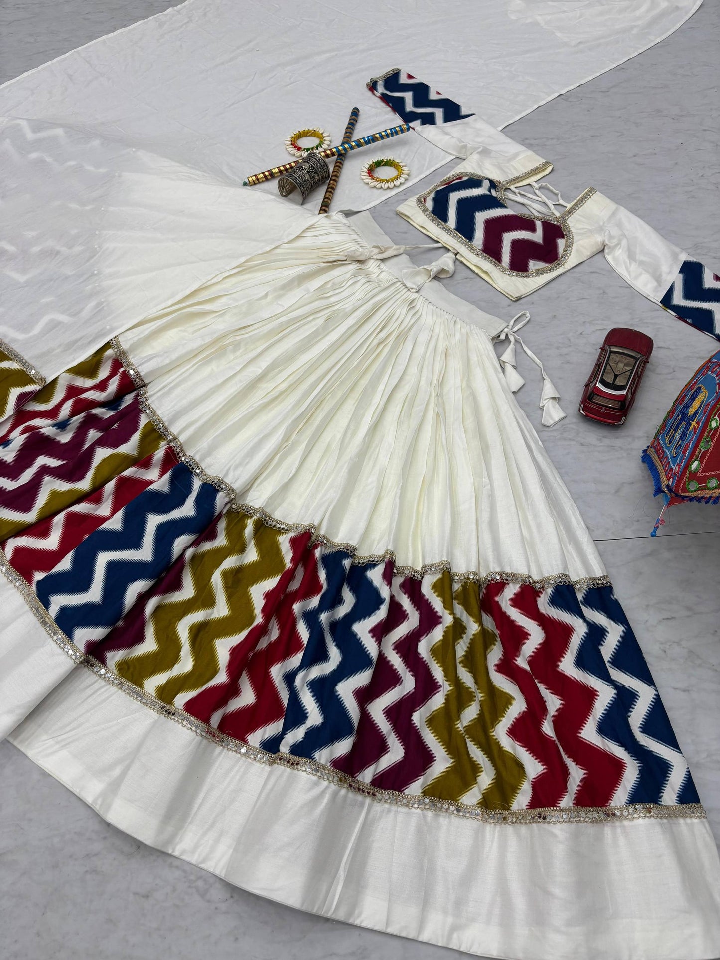 Women's Navratri Special Pure Cotton Lehenga Choli Set with Dupatta – 6 Meter Flair