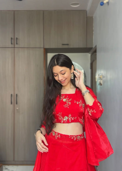 3-Piece Party Wear Lehenga Set