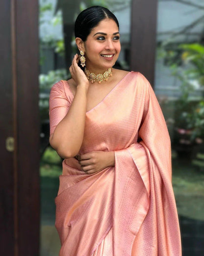 Peach Silk Saree