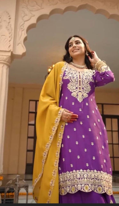 Designer Party Wear Plazzo Suit Set