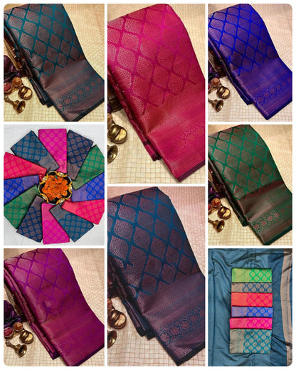 Teal Green Jacquard Silk Saree
