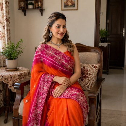 Saavan Special Soft C Multi Leheriya Saree