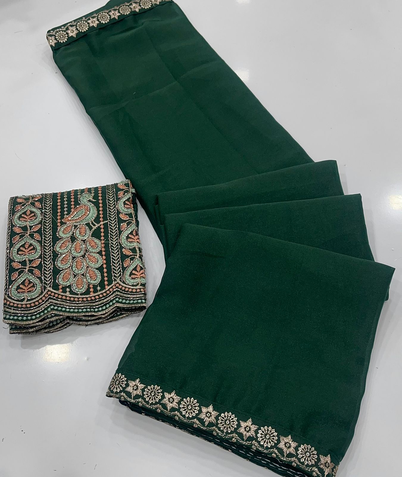Elegant Rangoli Silk Saree with Multi Embroidery & Sequins Work Designer Blouse – Festive & Party Wear