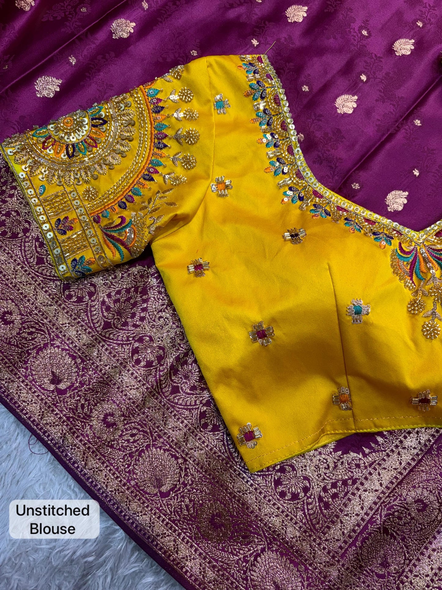 Maharani Banarasi Satin Silk Saree with Handwork Blouse