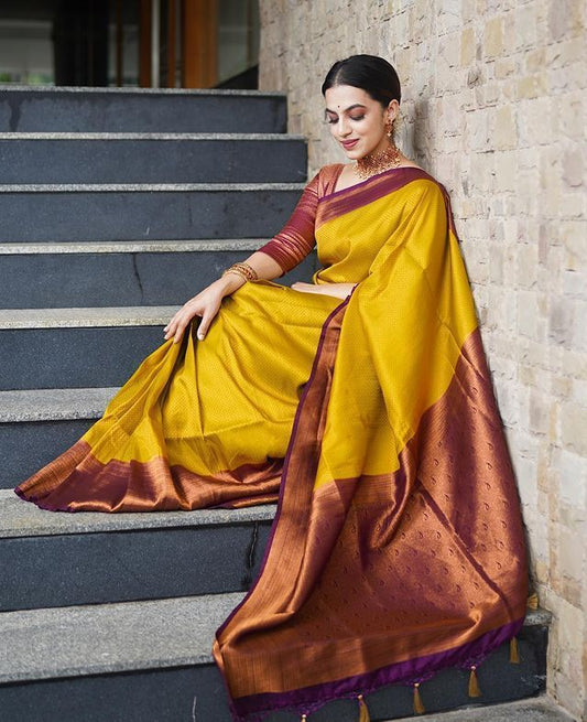 Mustard Silk Saree