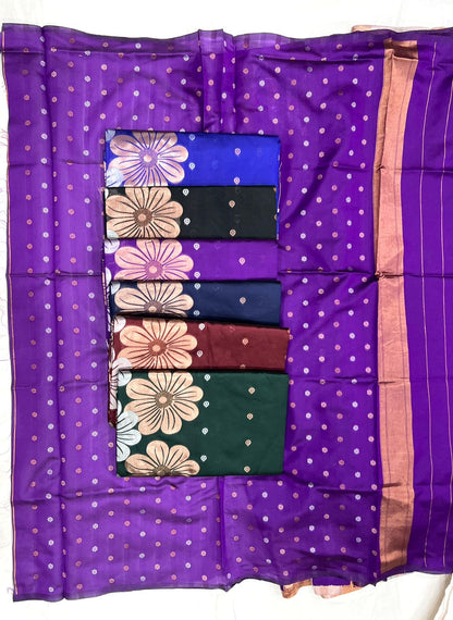 Navy Blue Floral Saree