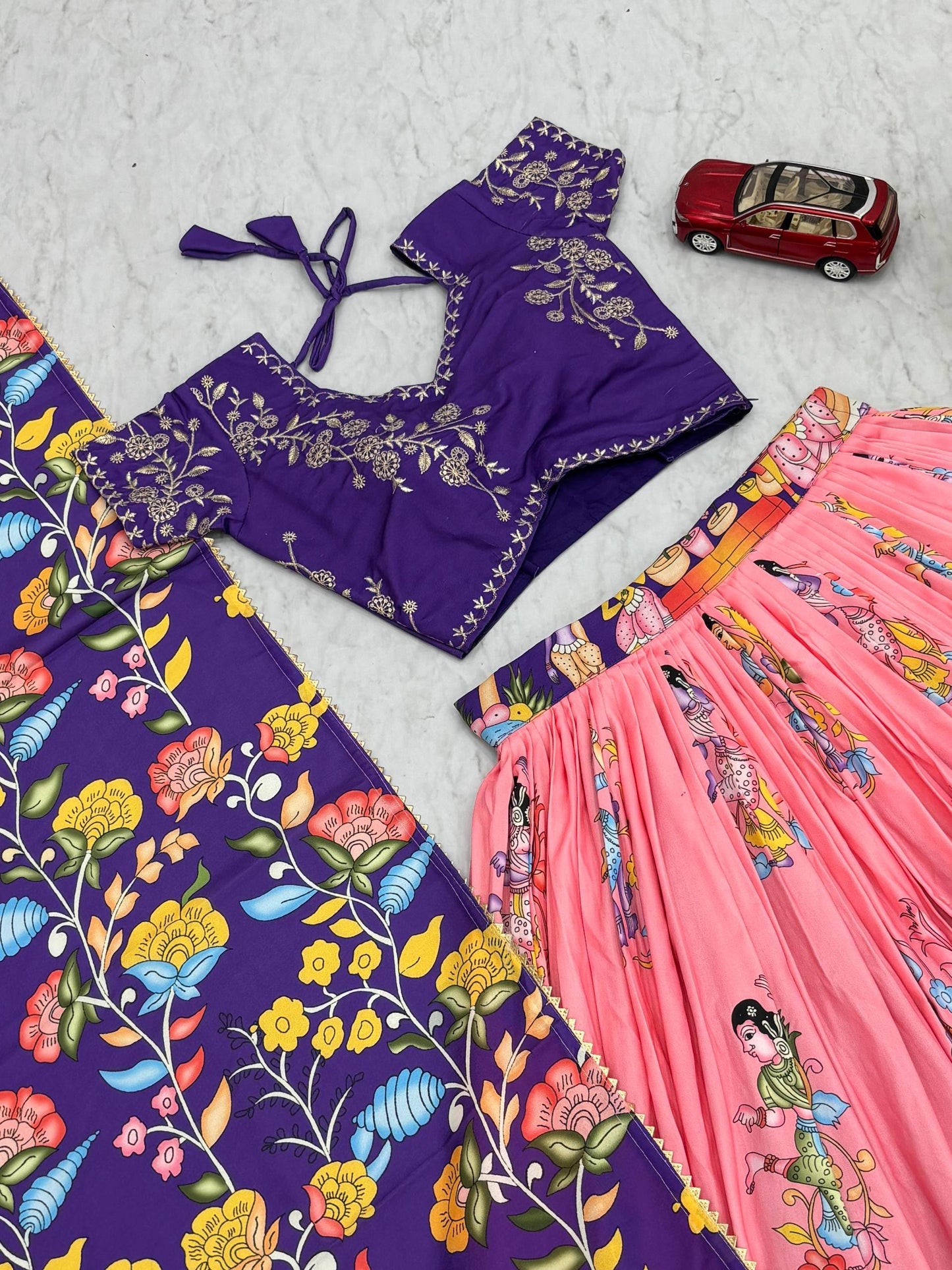 Kalamkari Print Cotton Lehenga Choli