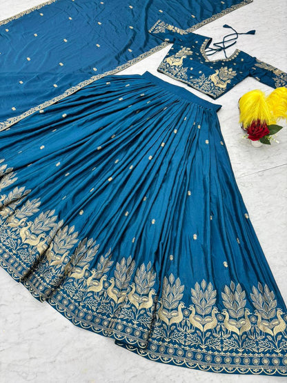 Chinon Embroidered Festival Lehenga Choli | Real Model Shoot | 2 Designs