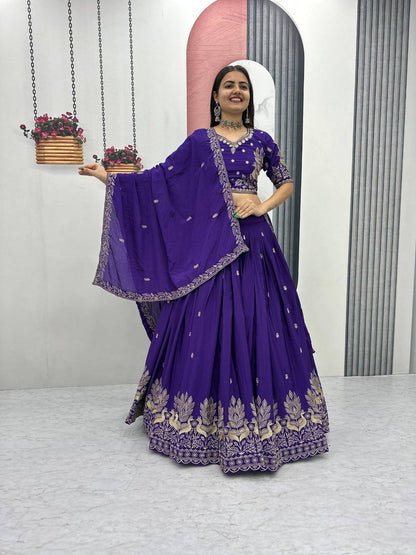Festival Wear Chinon Lehenga Choli Set