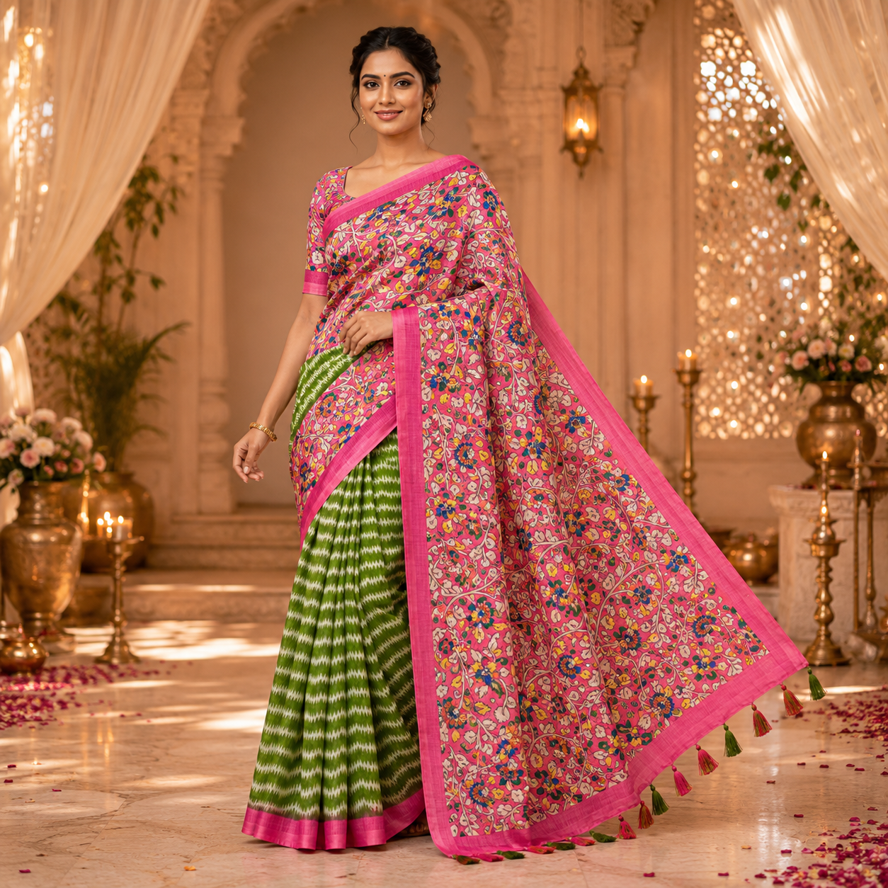 Rangriti – Soft Linen Cotton Printed Saree
